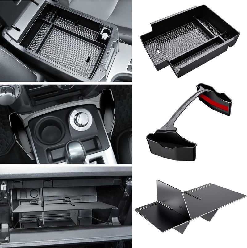 DIAMOOKY 3PCS Center Console Organizer Compatible with Toyota 4Runner 2024 2023 2022 2021 2020 2019-2010 Glove Box Organizer Gear Shift Tray Armrest Storage Box 5th Gen 4 Runner Accessories - Image 1